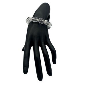 Clear Crystal Stretch Bracelet With Oval Beads